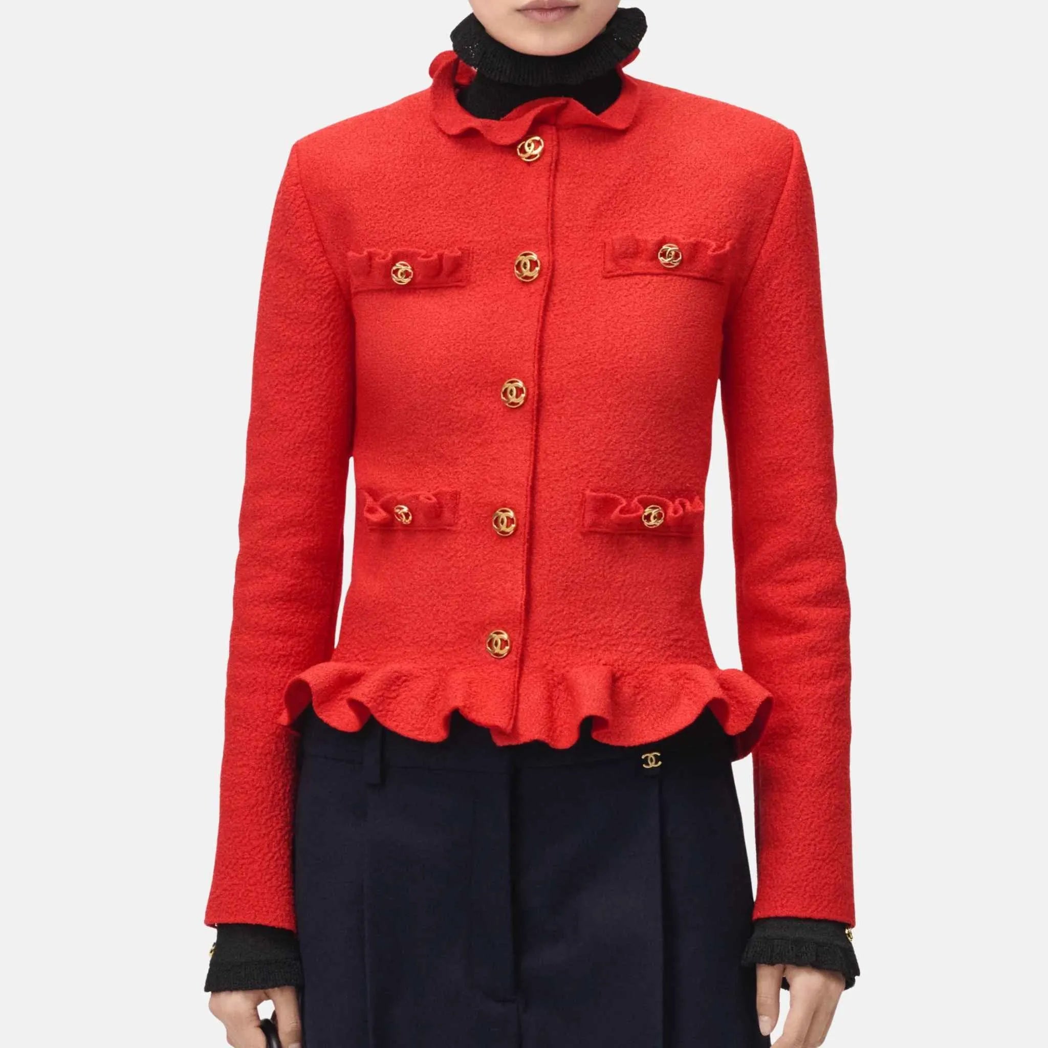 Jacket Silk in Fire Red