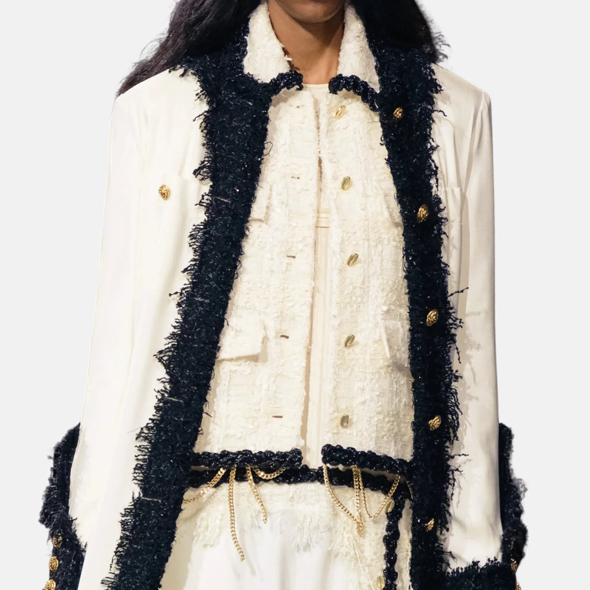 Chanel Jacket Silk Wool Tweed in Beige
