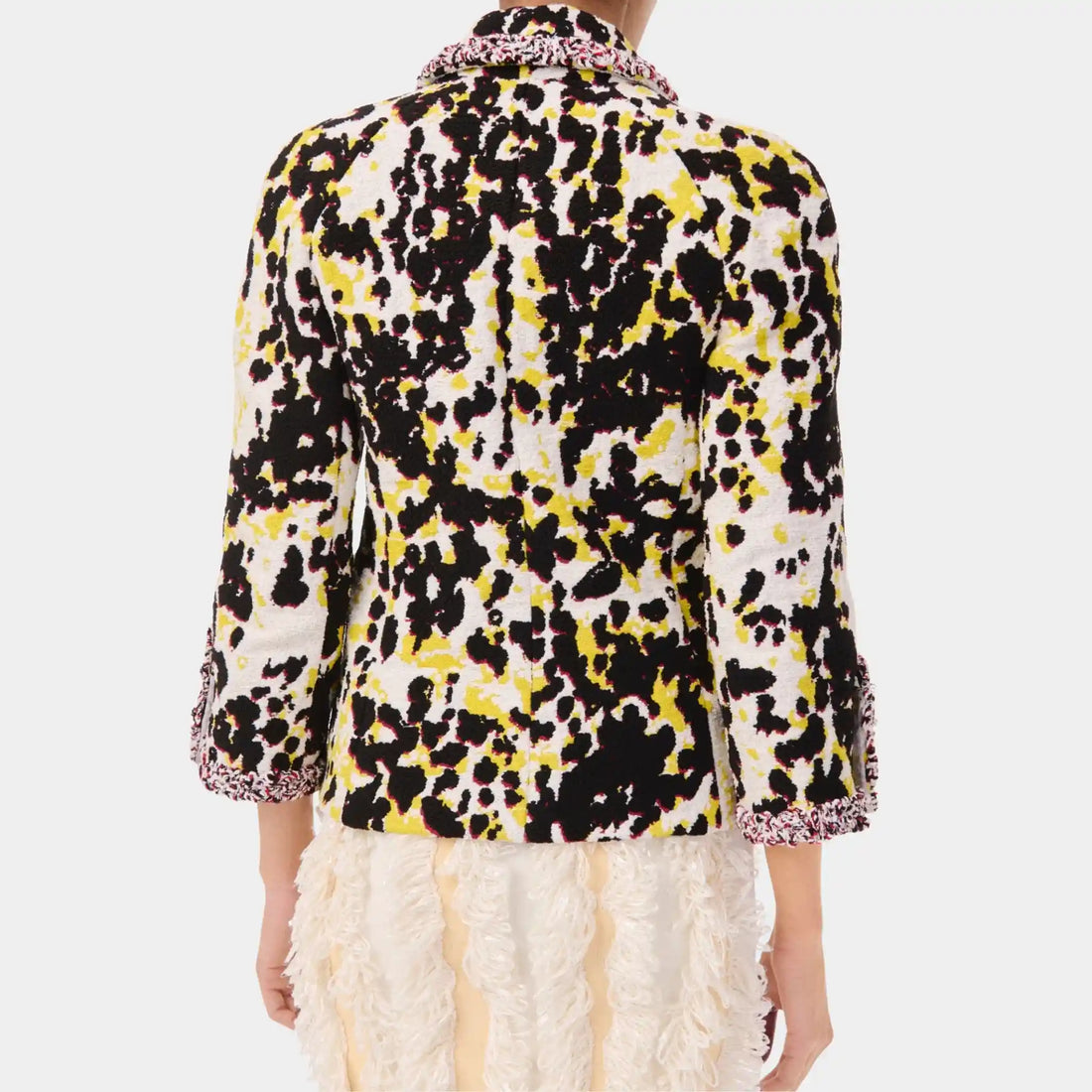 Chanel Jacket Tweed in Black Yellow & White, Back
