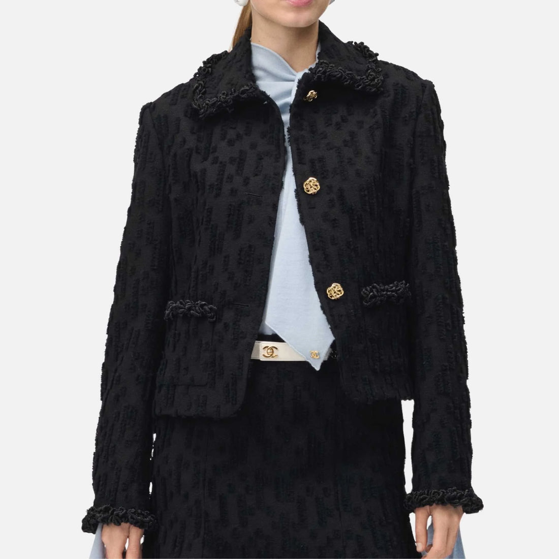 Jacket Wool in Tweed Black
