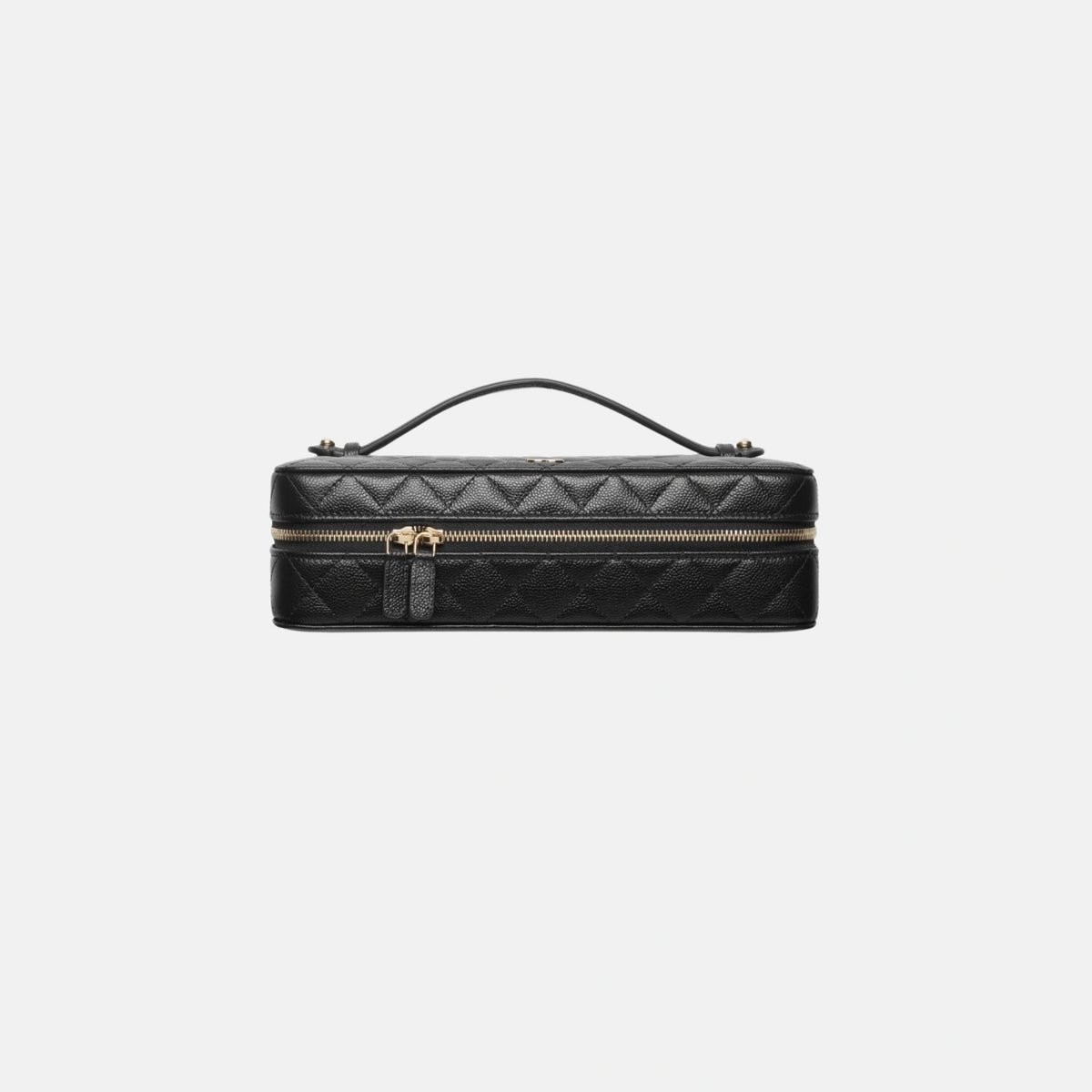 Jewellery Box in Grained Shiny Calfskin and Gold Tone Metal
