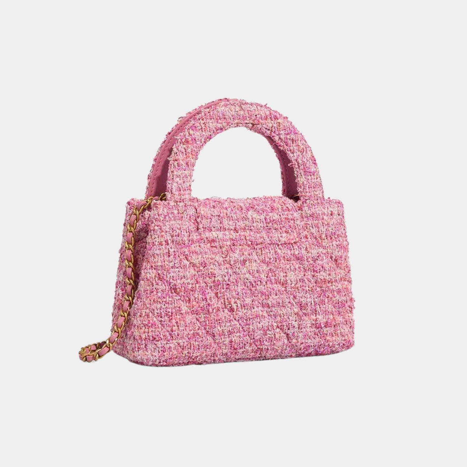 Chanel Kelly Medium Tweed Pink, Back