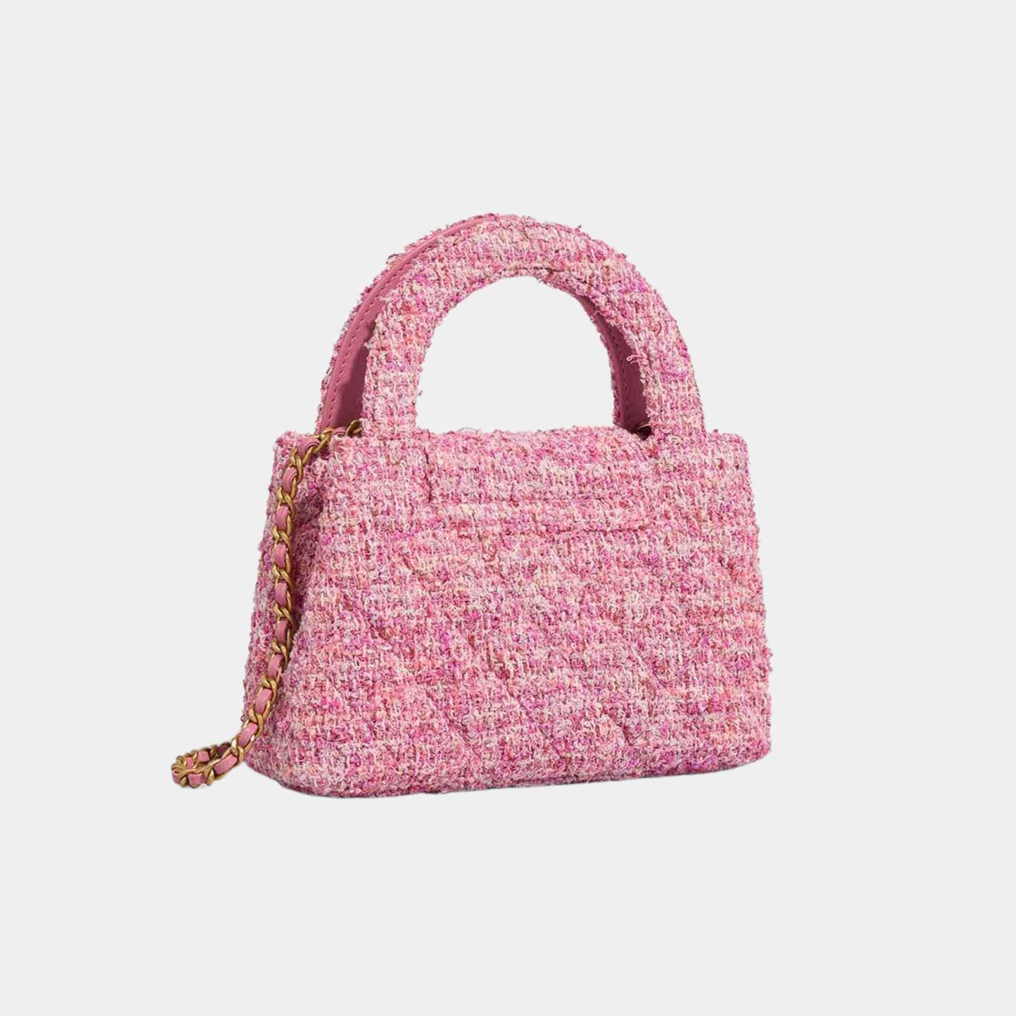 Chanel Kelly Medium Tweed Pink, Back