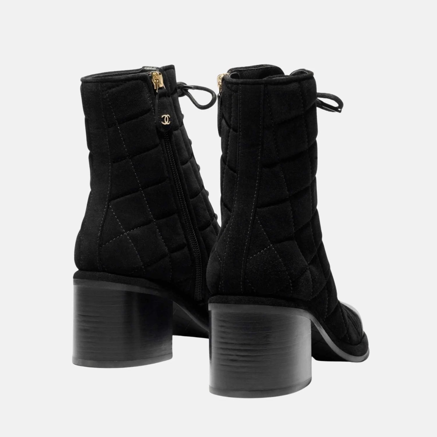 Lace Up Shoes in Velvet Calfskin and Calfskin