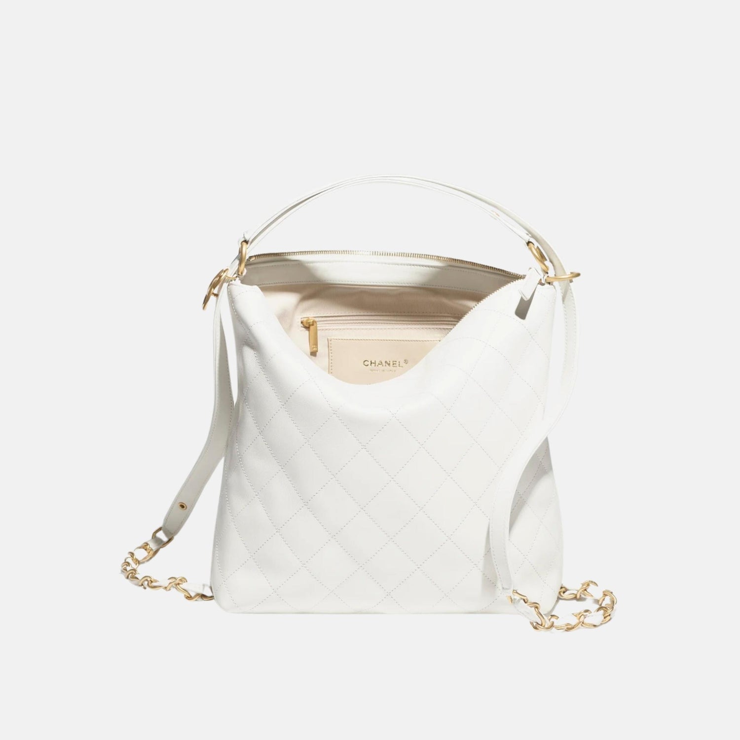 Chanel Large Backpack In Calfskin &amp; Tone Metal, Front