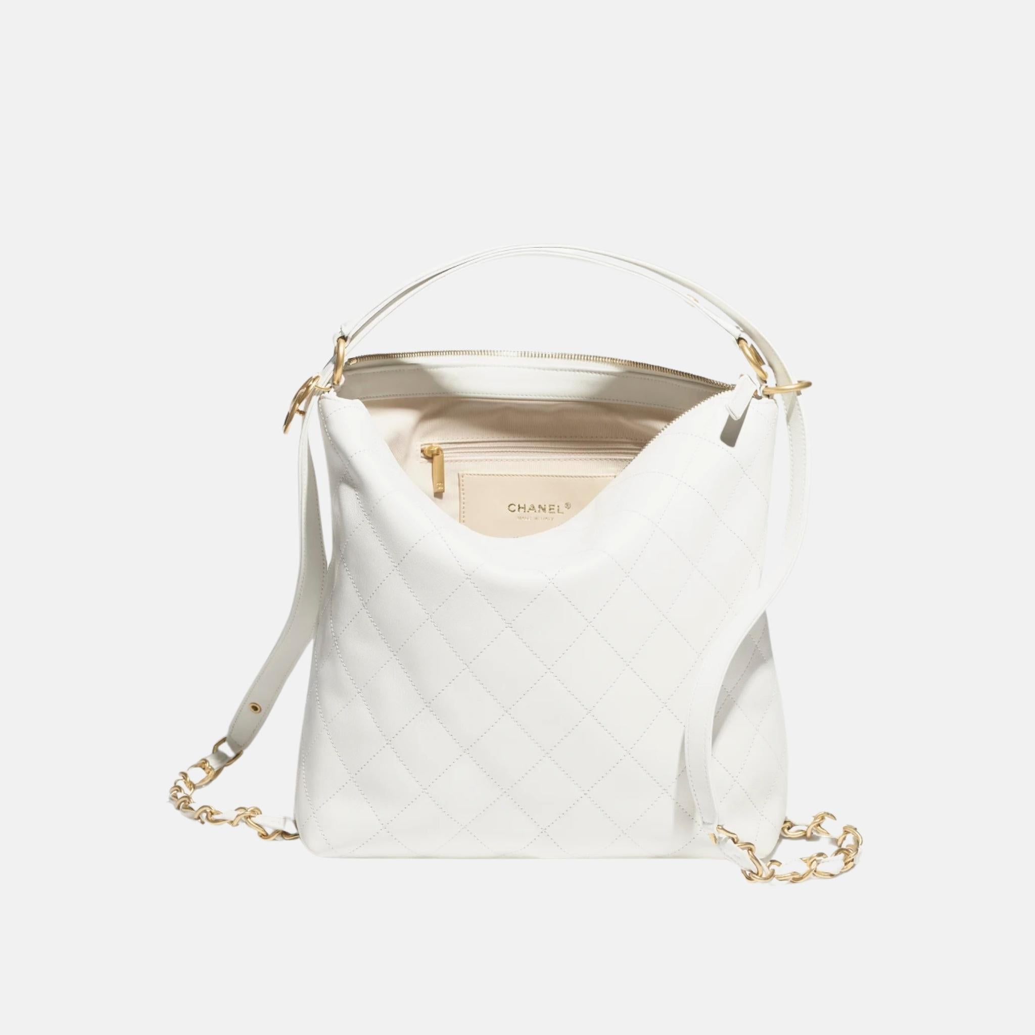 Chanel Large Backpack In Calfskin &amp; Tone Metal, Front