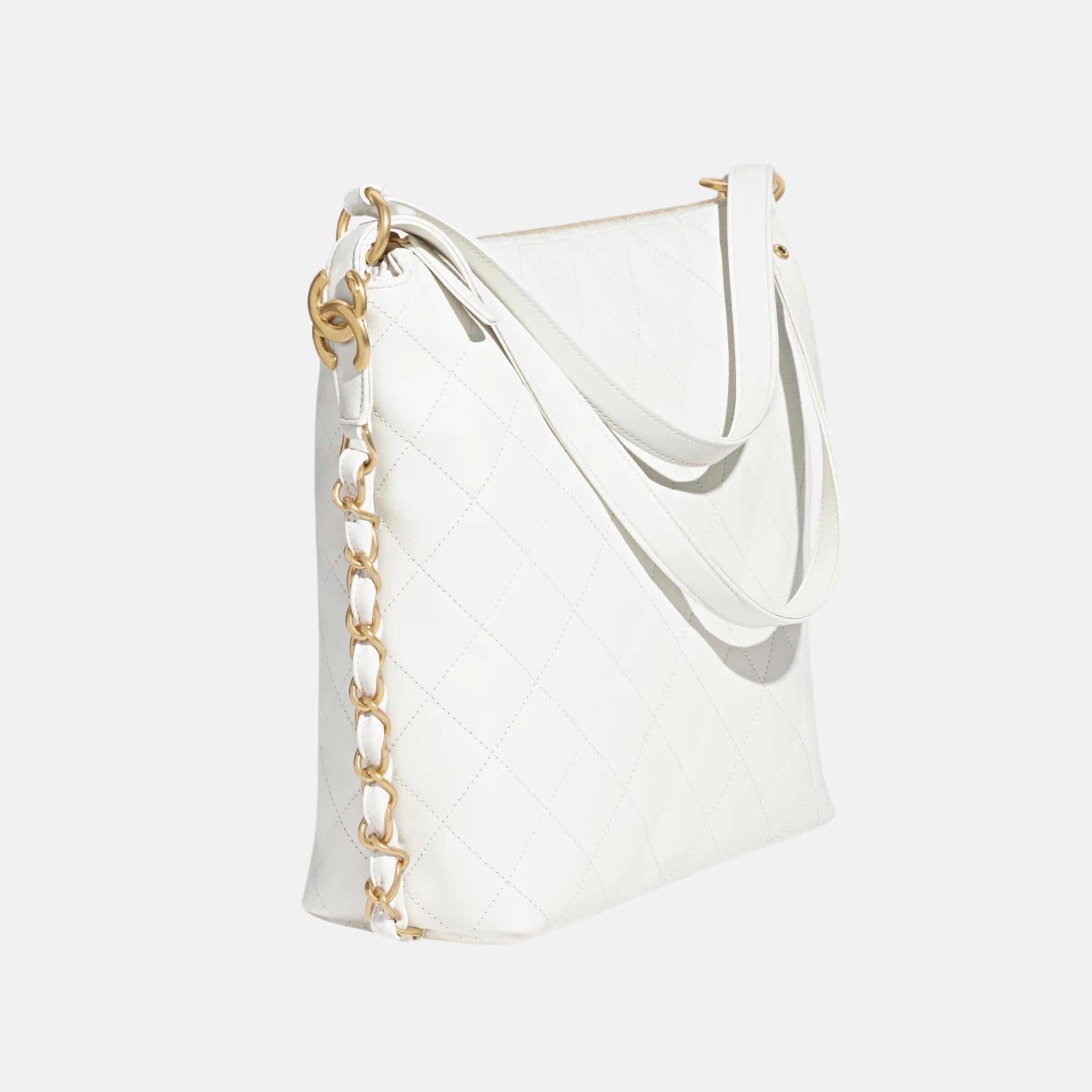 Chanel Large Backpack In Calfskin &amp; Tone Metal, Side