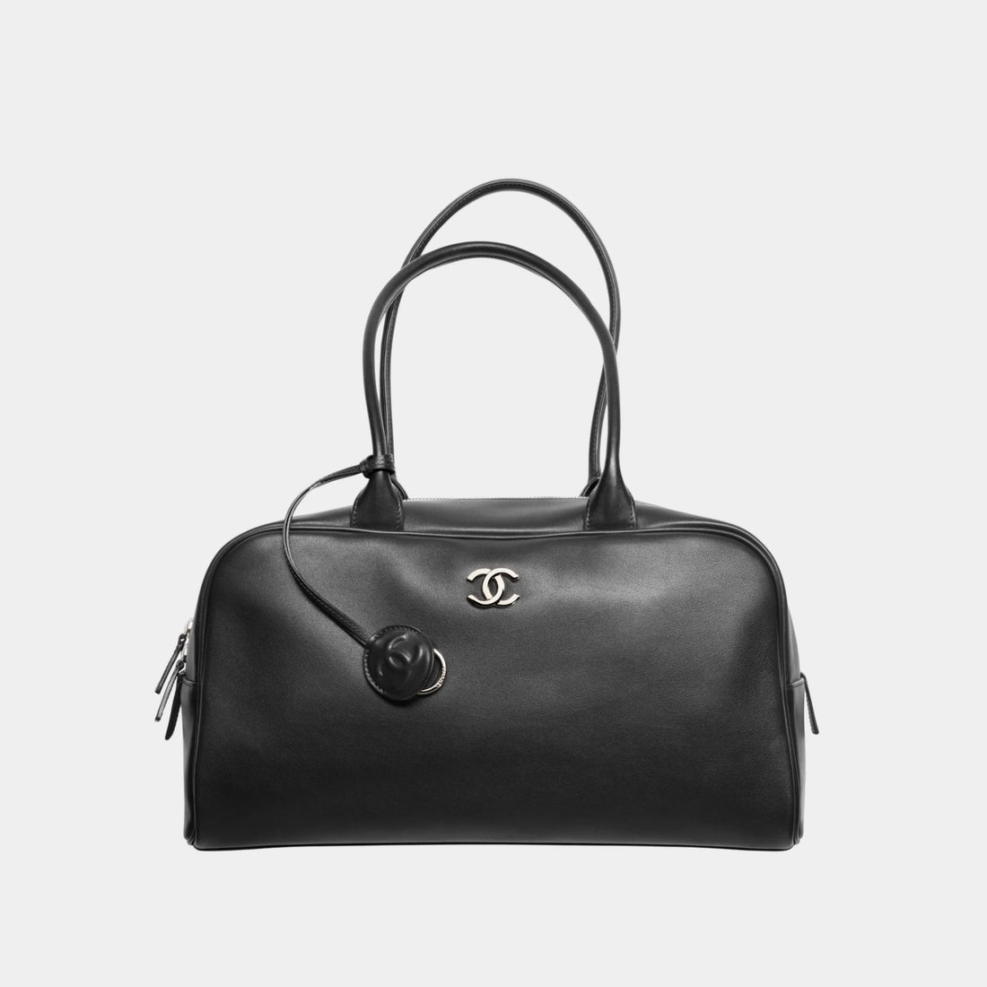 Large Bowling Bag Calfskin &amp; Sliver Metal