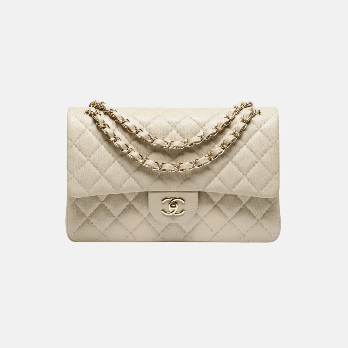Large Classic Handbag in Dark Beige