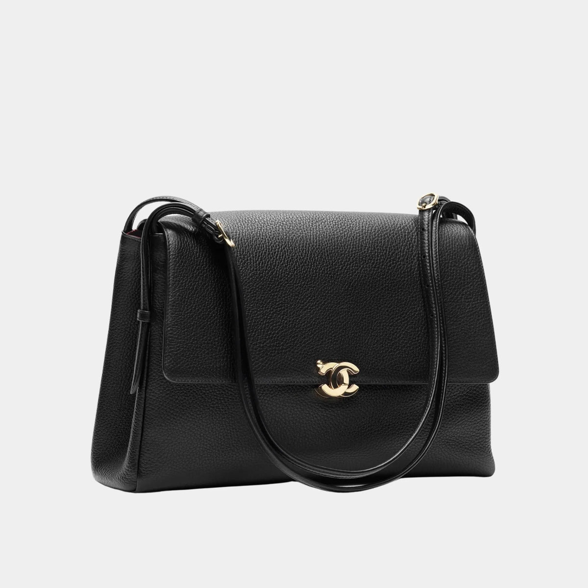 Chanel Large Flap Bag Gold-Plated Metal Dark Brown
