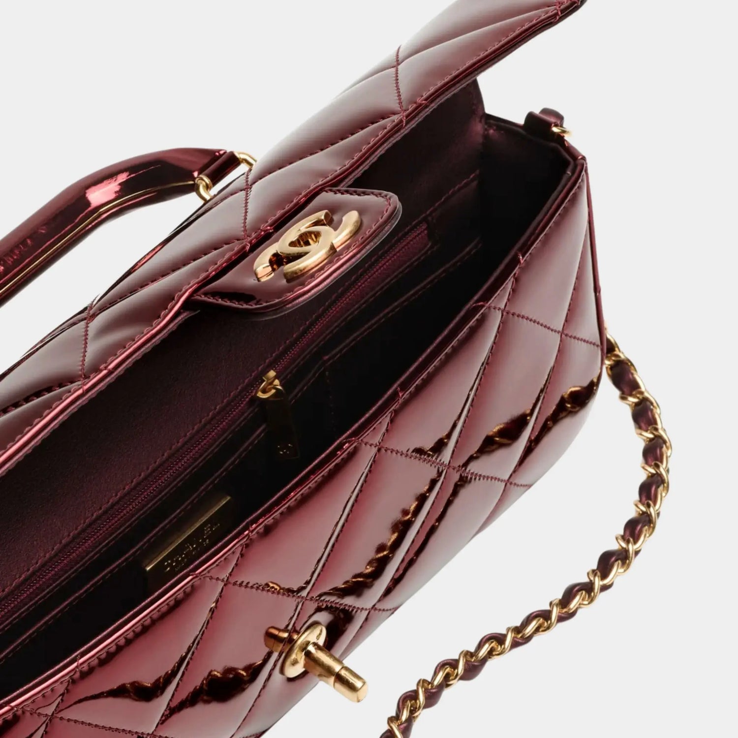 Chanel Small Classic Bag Cotton Tweed &amp; Gold Metal Black