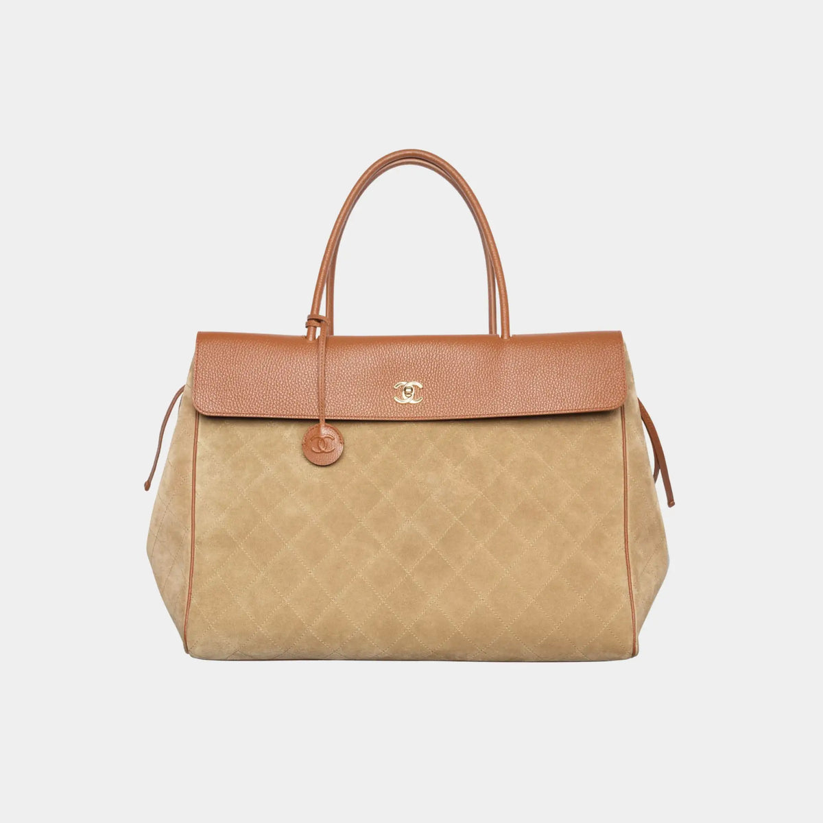 Large Tote in Suede & Grained Calfskin