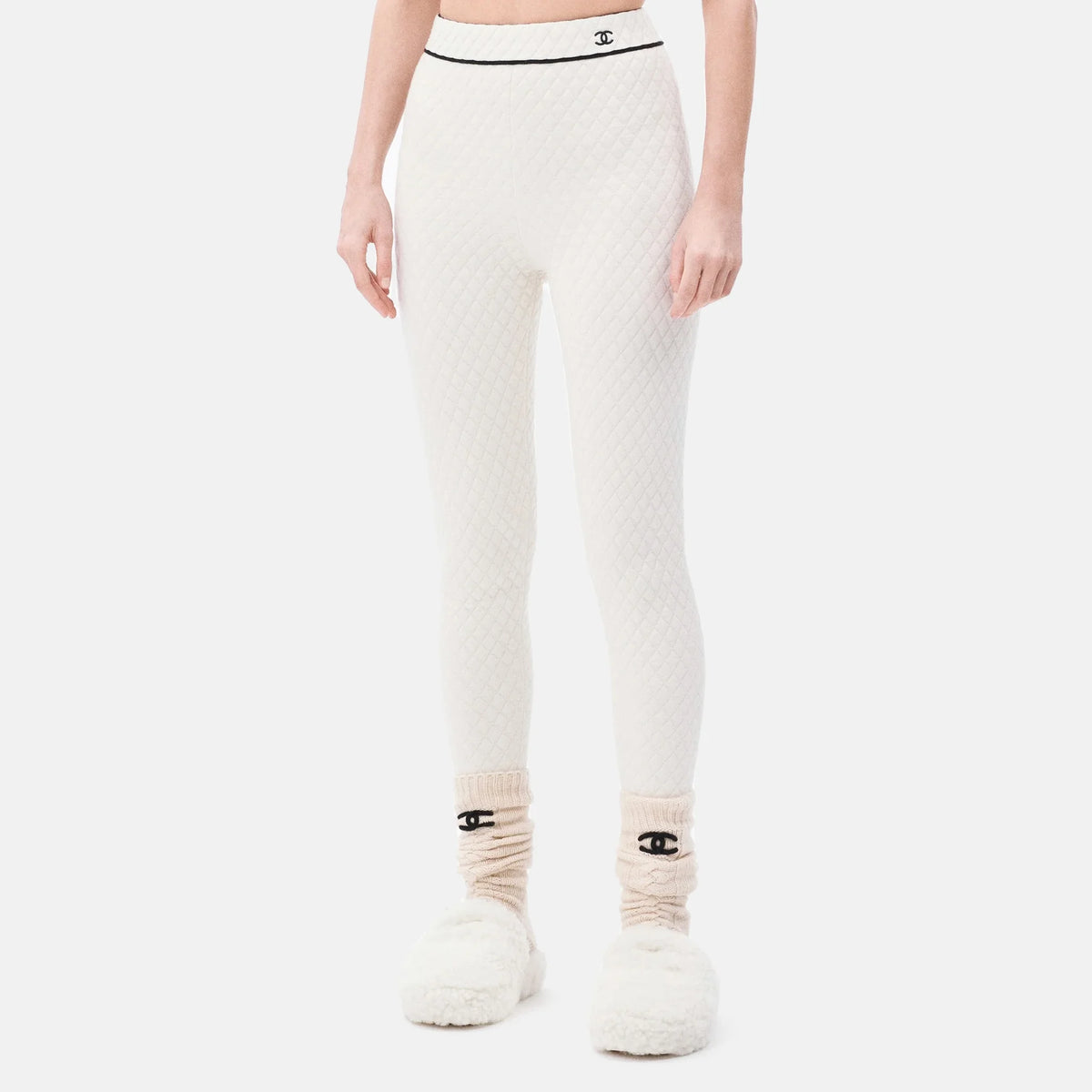 Leggings Cashmere & Silk in Ecru