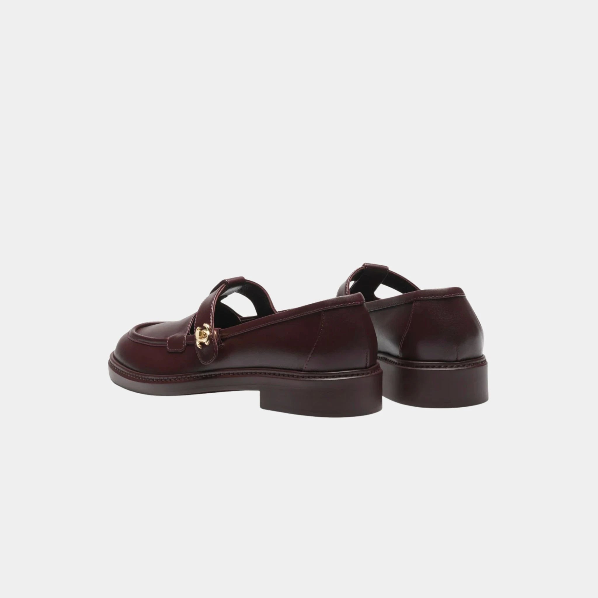 Chanel Loafers in Calfskin, Bordeaux, Back
