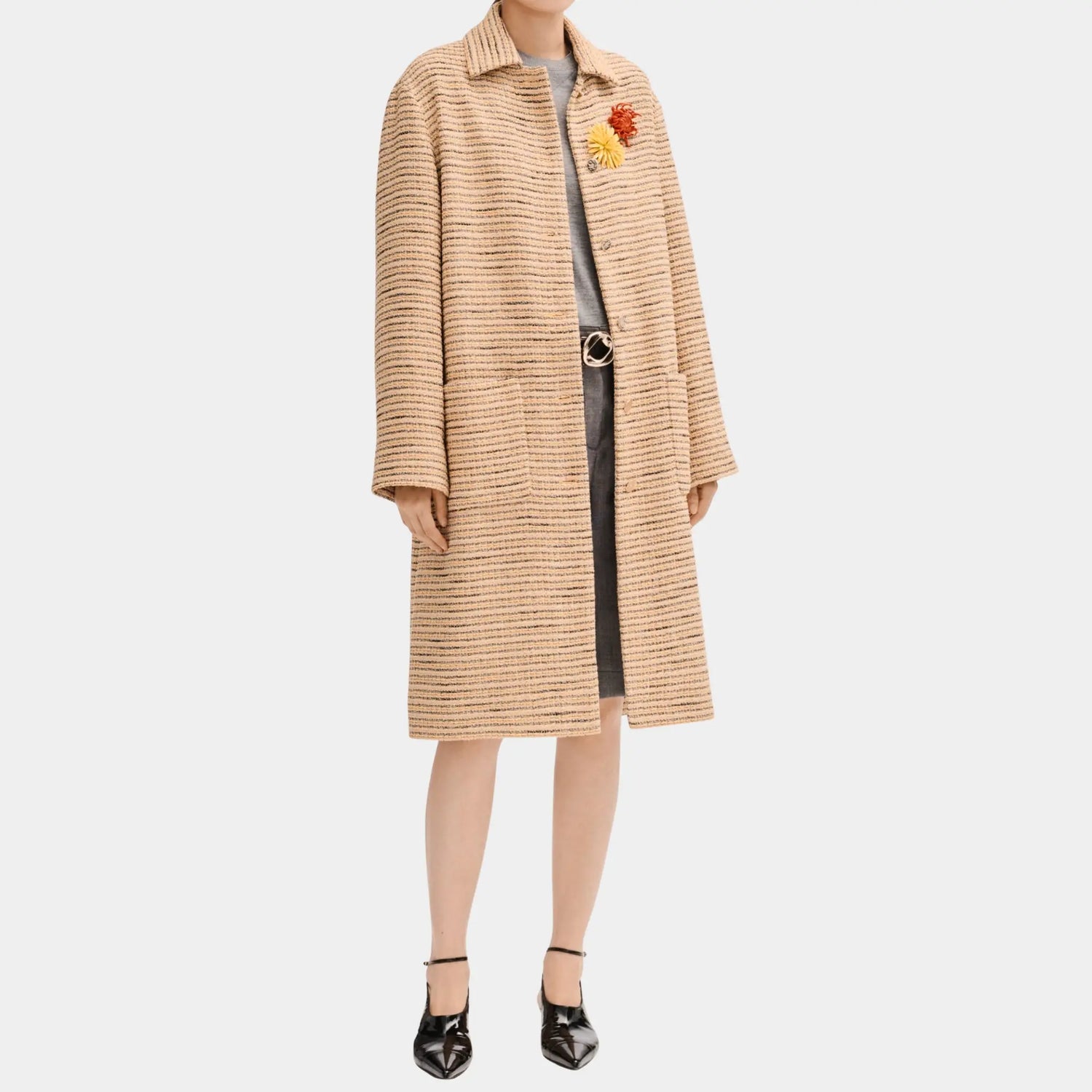 Chanel Long Coat in Tweed, Front