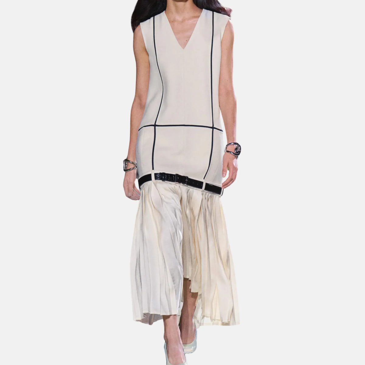 Long Dress Wool Silk in White
