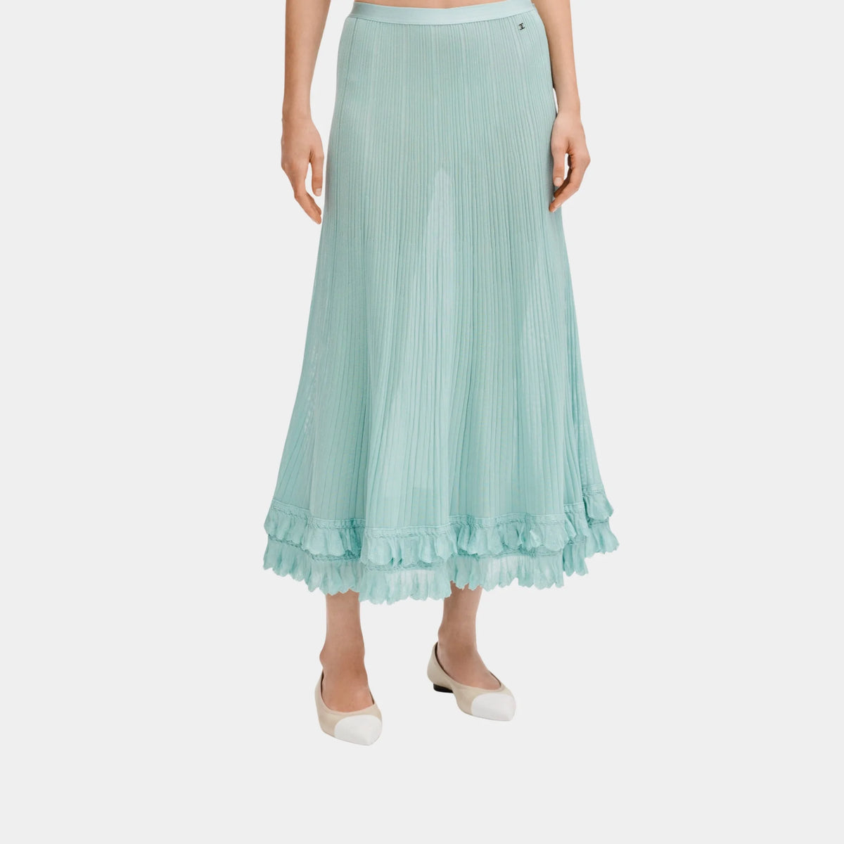 Long Skirt in Light Blue Silk