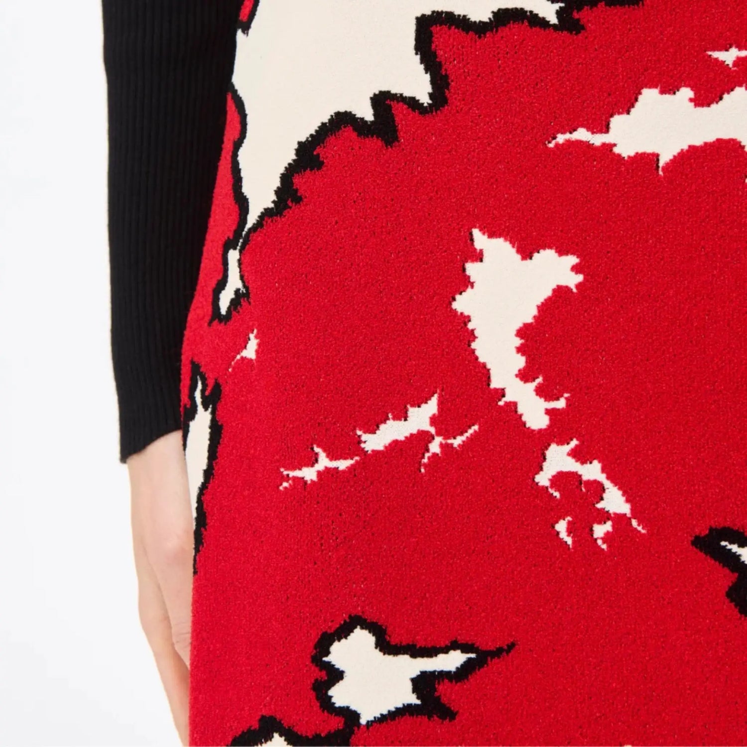 Chanel Long Skirt Mixed fibers Red White &amp; Black
