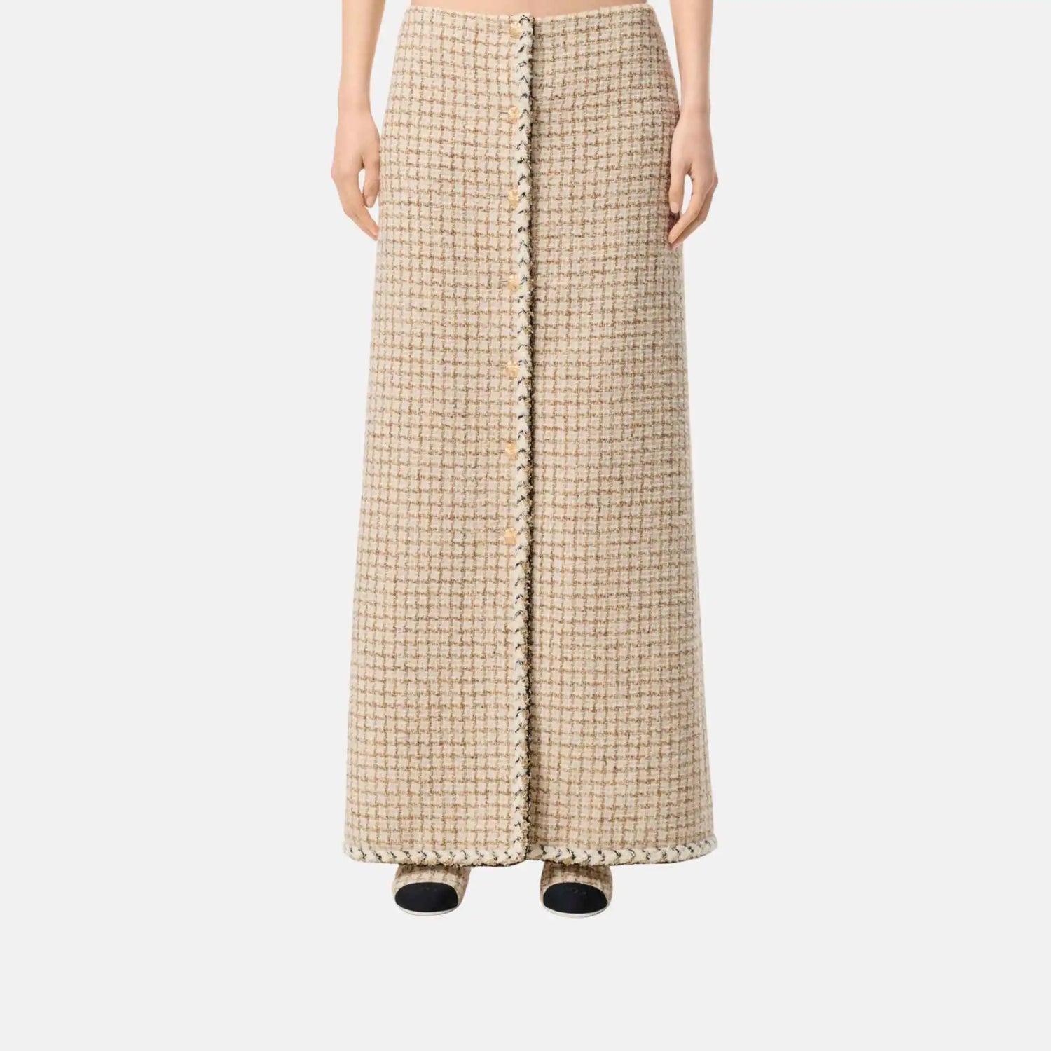 Chanel Long Skirt Wool And Mohair Tweed