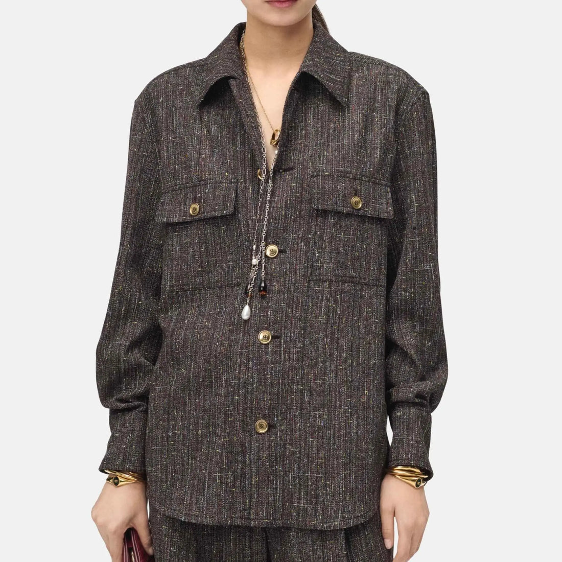 Long Sleeved Shirt Mixed Fibers