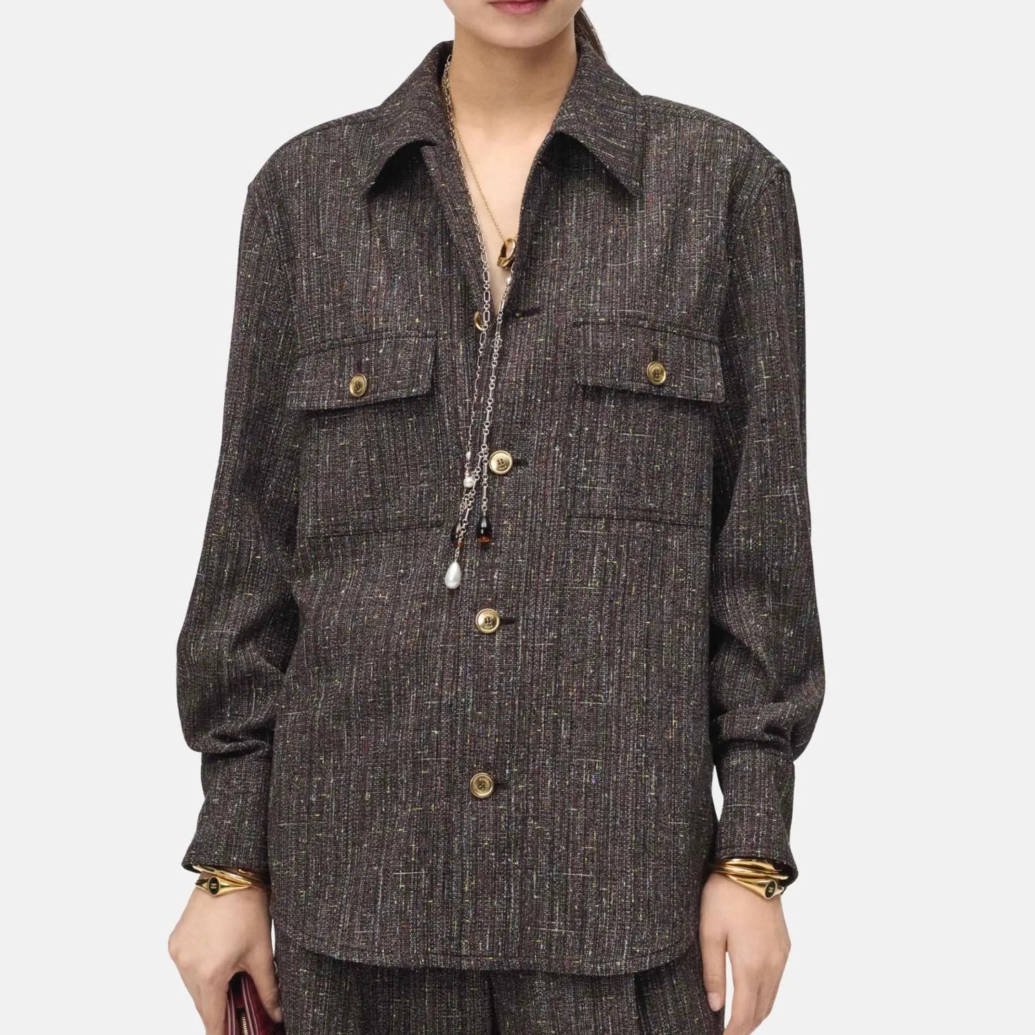 Long Sleeved Shirt Mixed Fibers