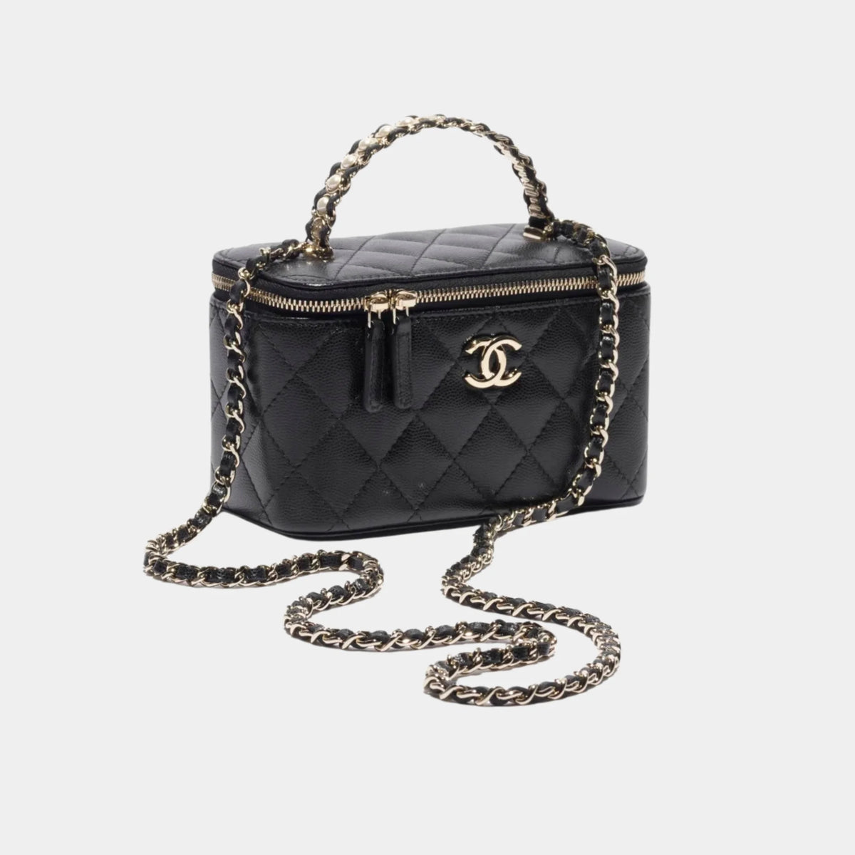 Long Vanity with Chain Grained Calfskin & Pearl