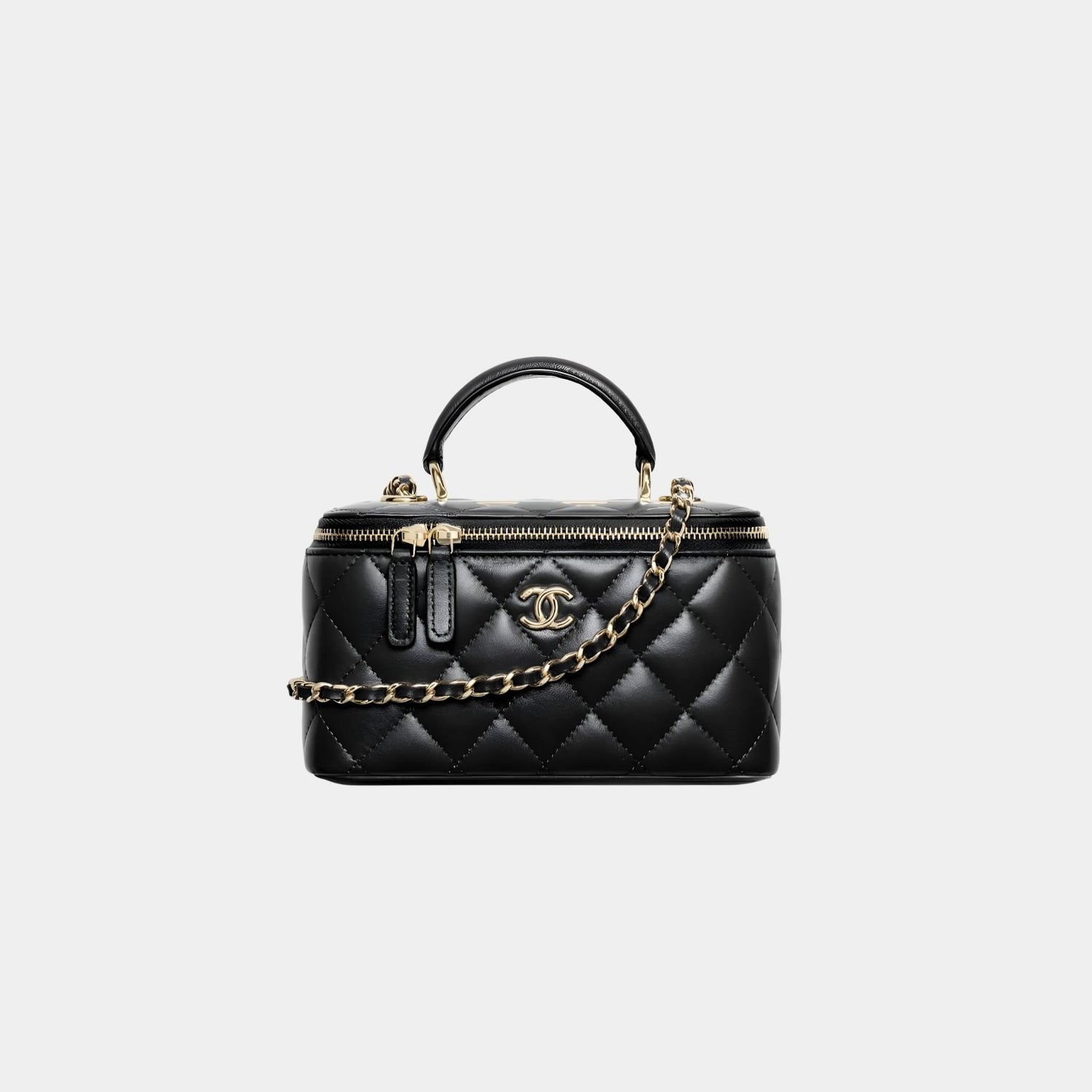 Chanel Long Vanity With Chain in Lambskin, Black