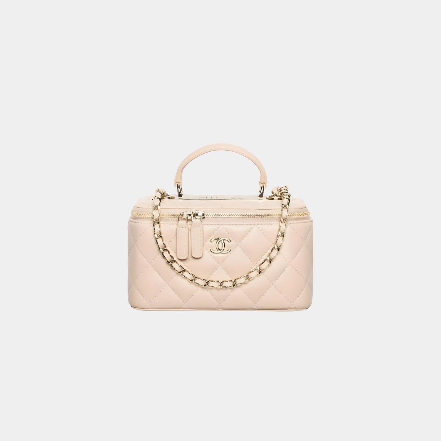 Chanel Long Vanity With Chain in Lambskin, Light Beige