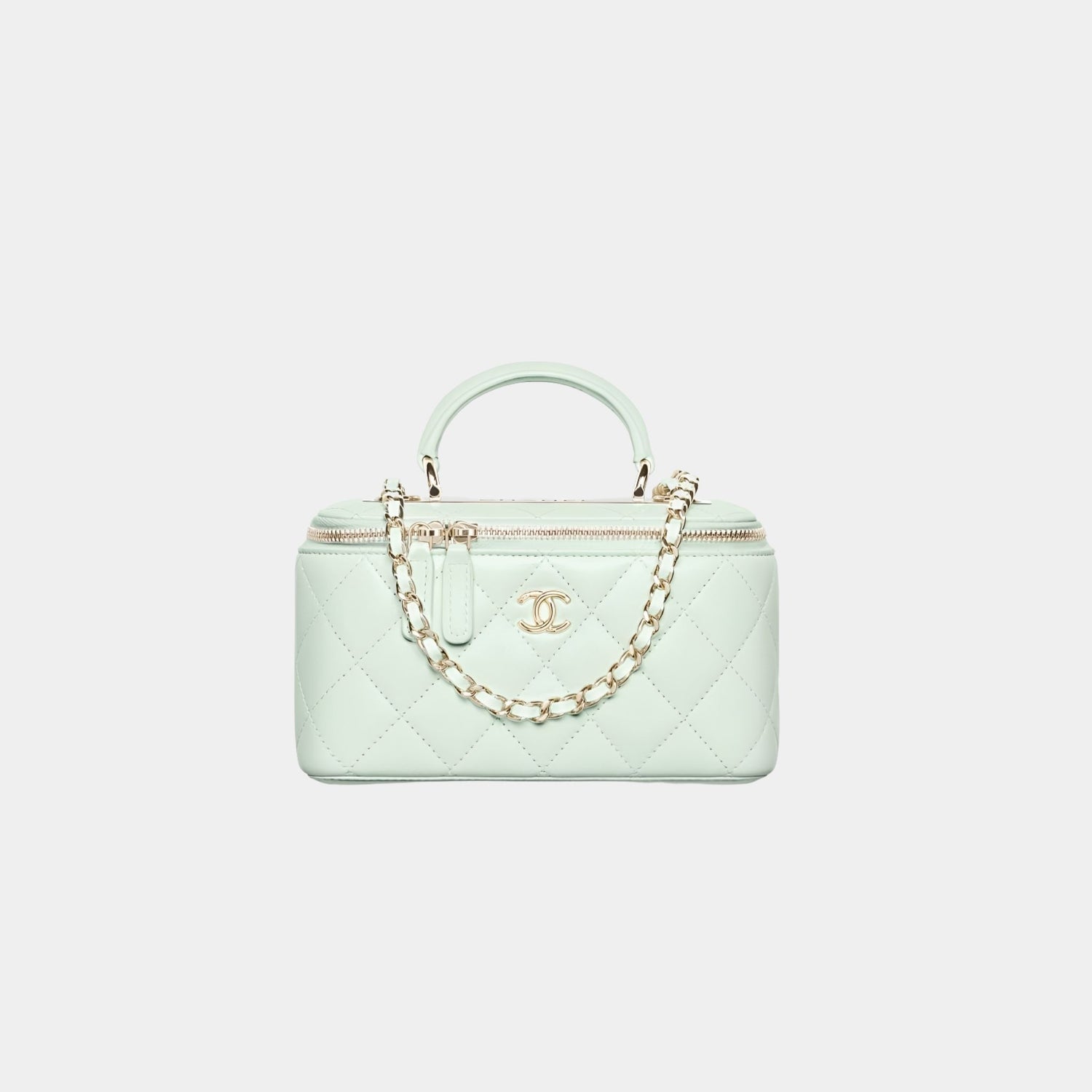 Chanel Long Vanity With Chain in Lambskin, Light Green