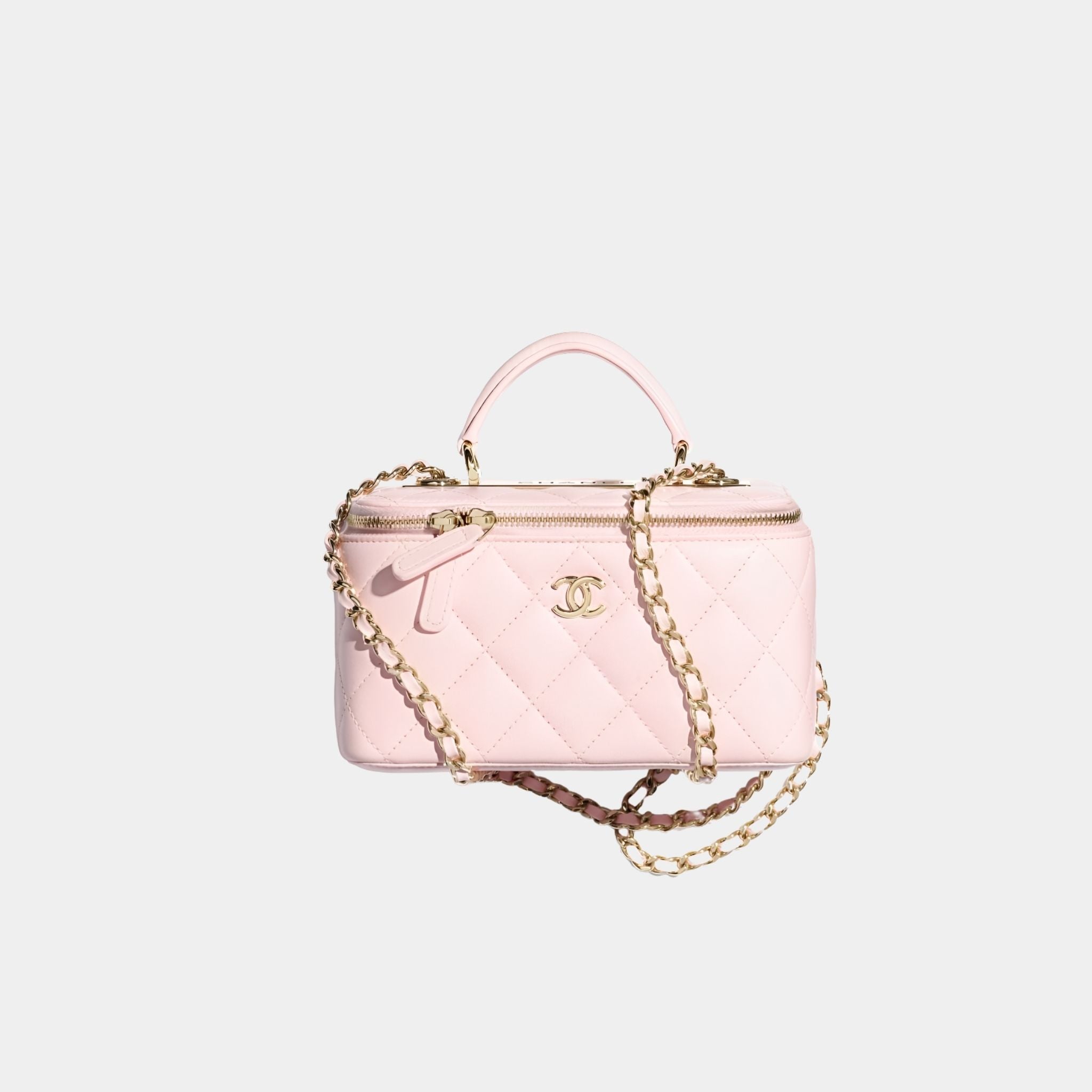 Chanel Long Vanity With Chain in Lambskin, Light Pink