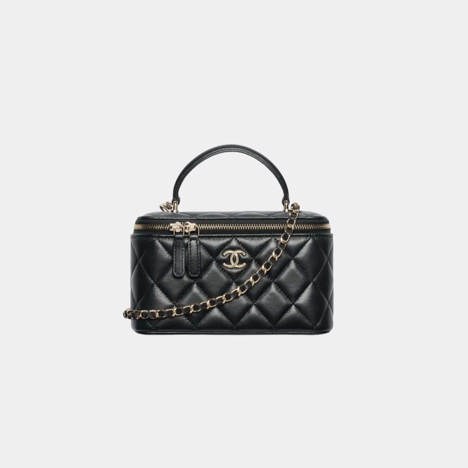 Chanel Long Vanity With Chain Lambskin, Black 