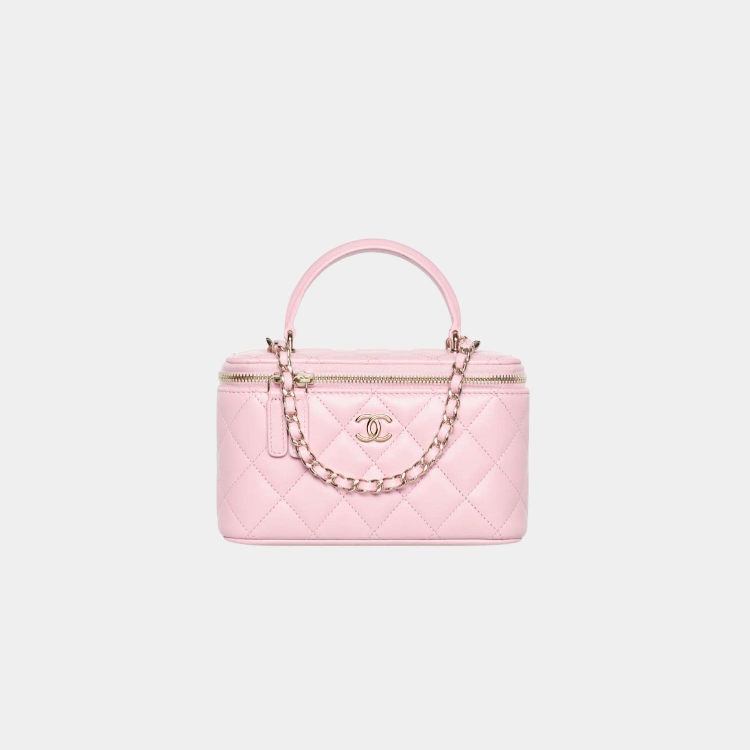 Chanel Long Vanity With Chain Lambskin, Light Pink