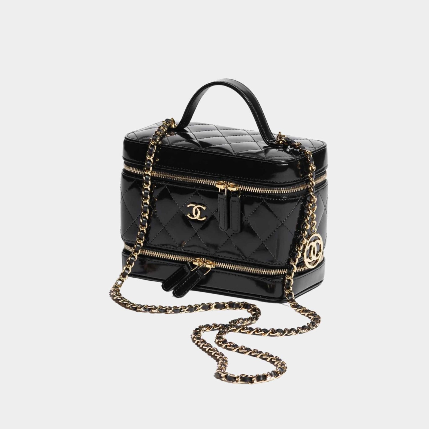 Chanel Long Vanity with Chain in Shiny Calfskin, Side