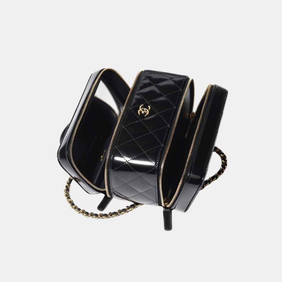 Chanel Long Vanity with Chain in Shiny Calfskin, Top View