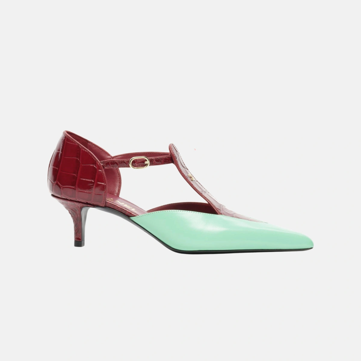 Mary Janes Crocodile Embossed Patent Calfskin Lambskin