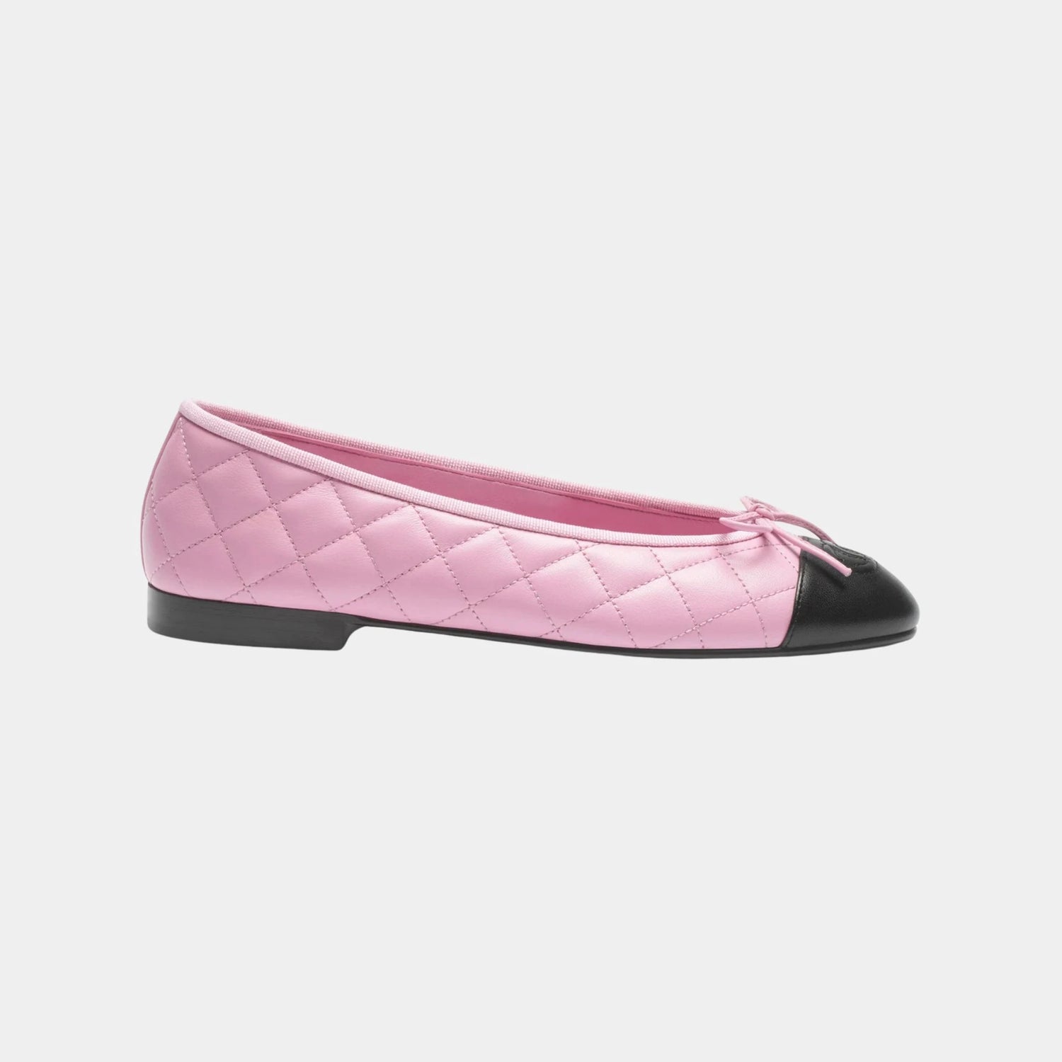 Chanel Ballerinas in Lambskin, Pink, Black, Side