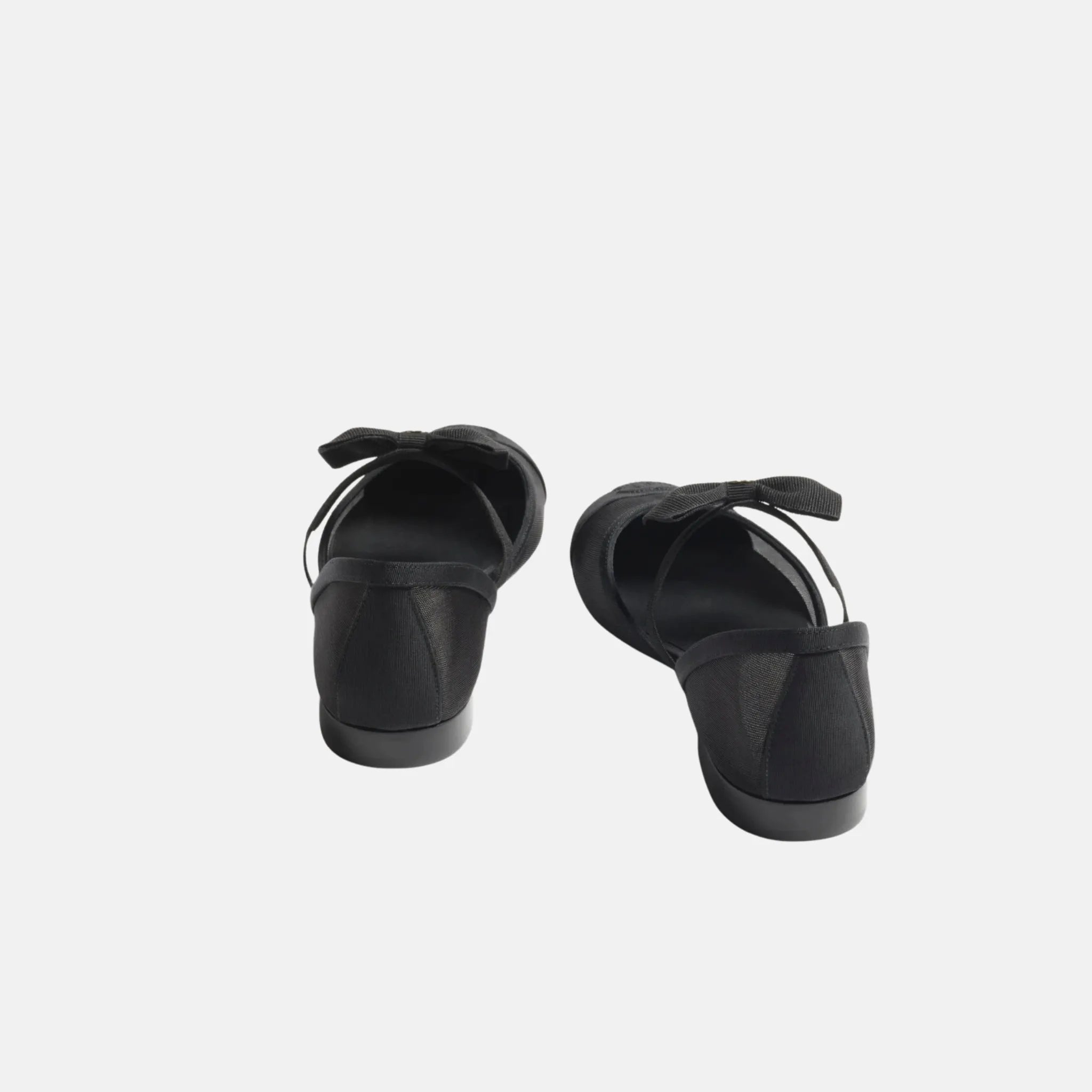 Chanel Mary Janes in Mesh and Grosgrain, Black, Back