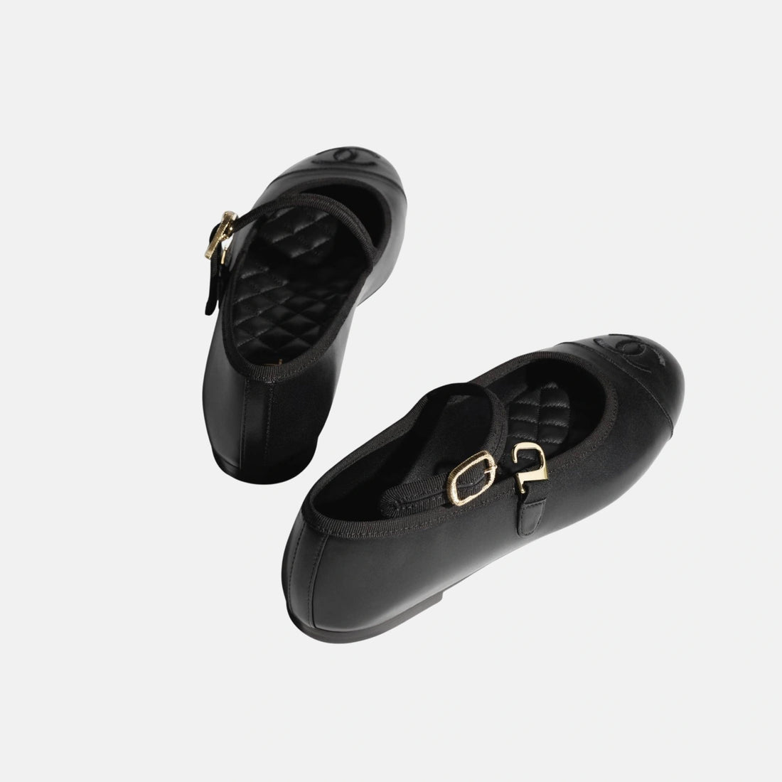 Chanel Mary Janes in Lambskin, Black, Back
