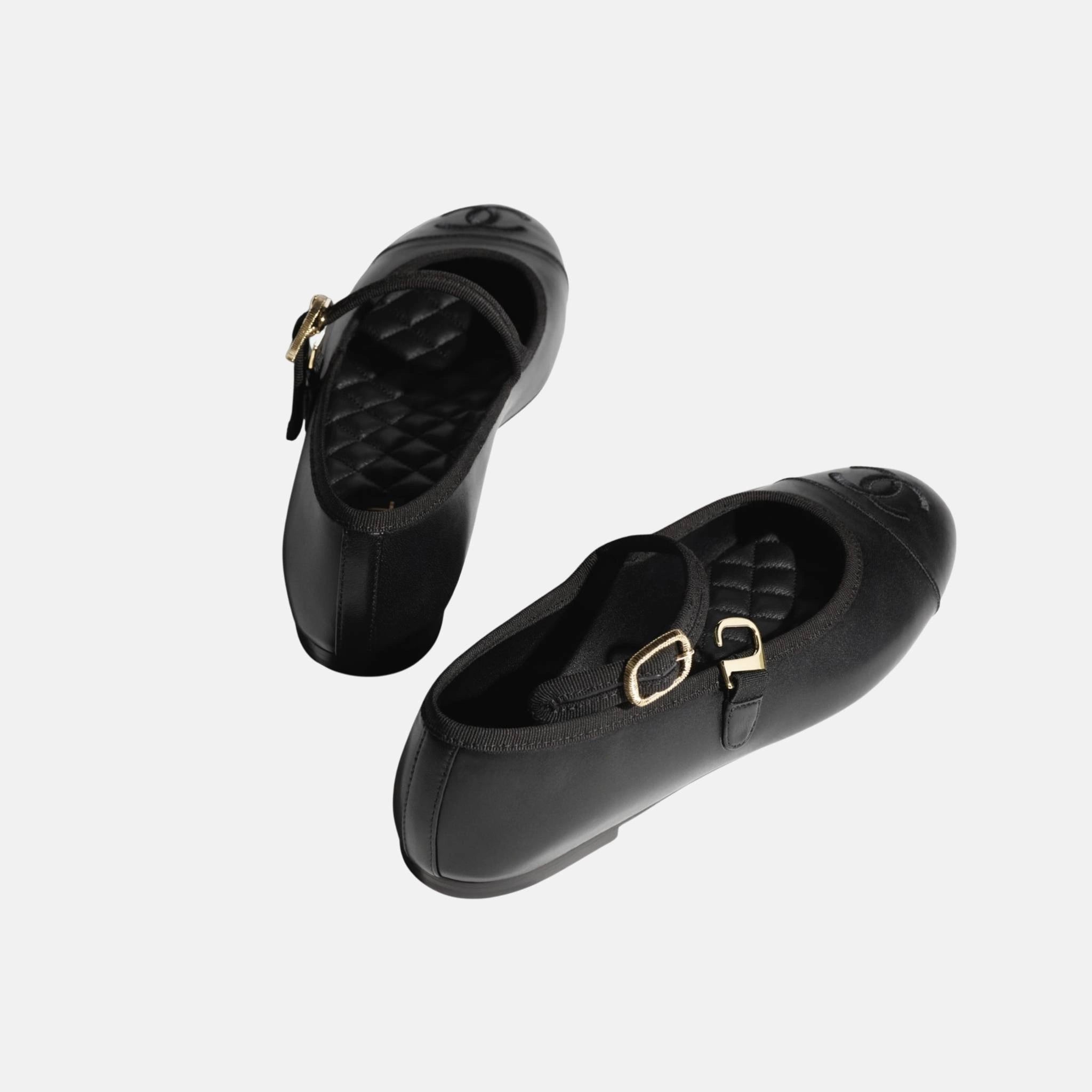 Chanel Mary Janes in Lambskin, Black, Back