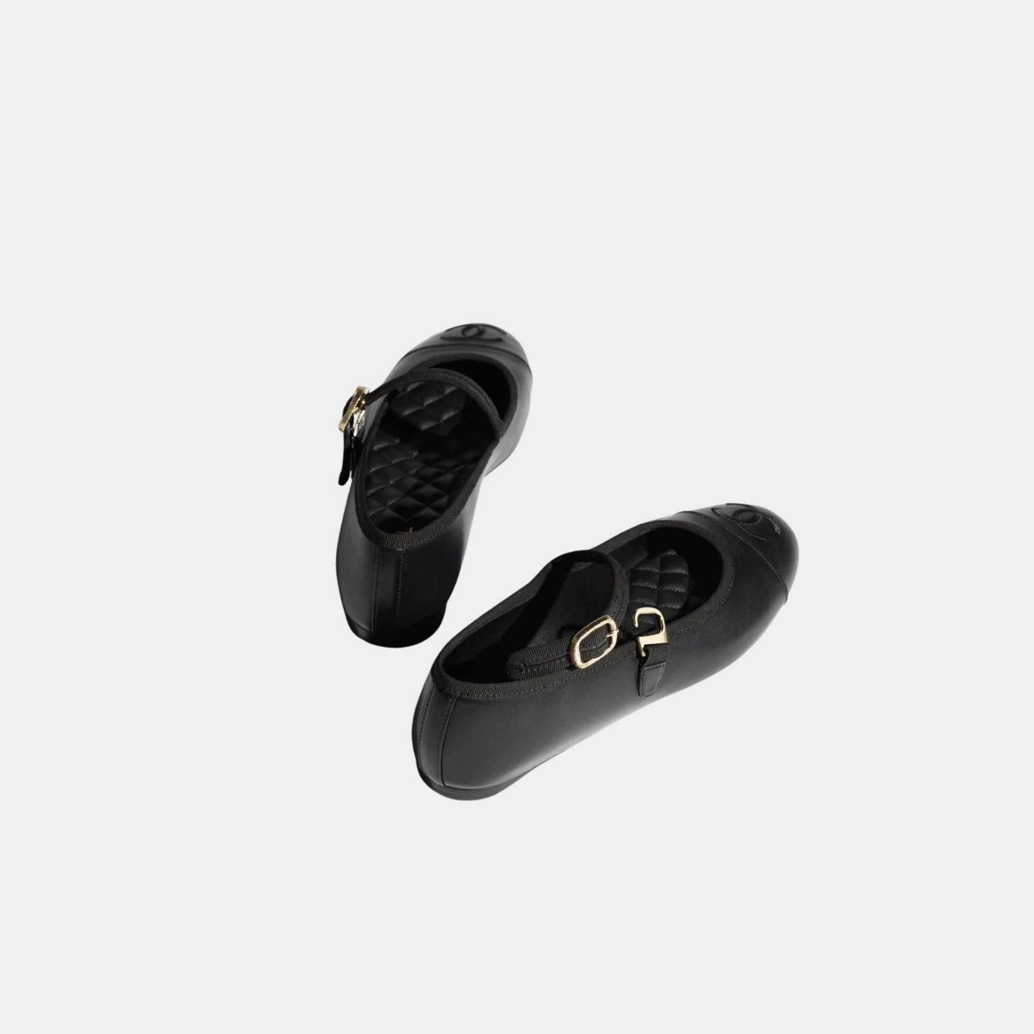 Chanel Mary Janes Lambskin Black Flats, Back