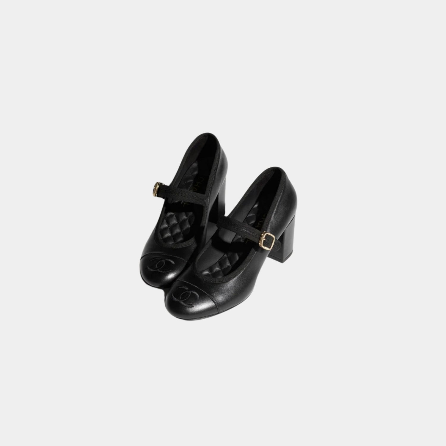 Chanel Mary Janes Lambskin Black, Front