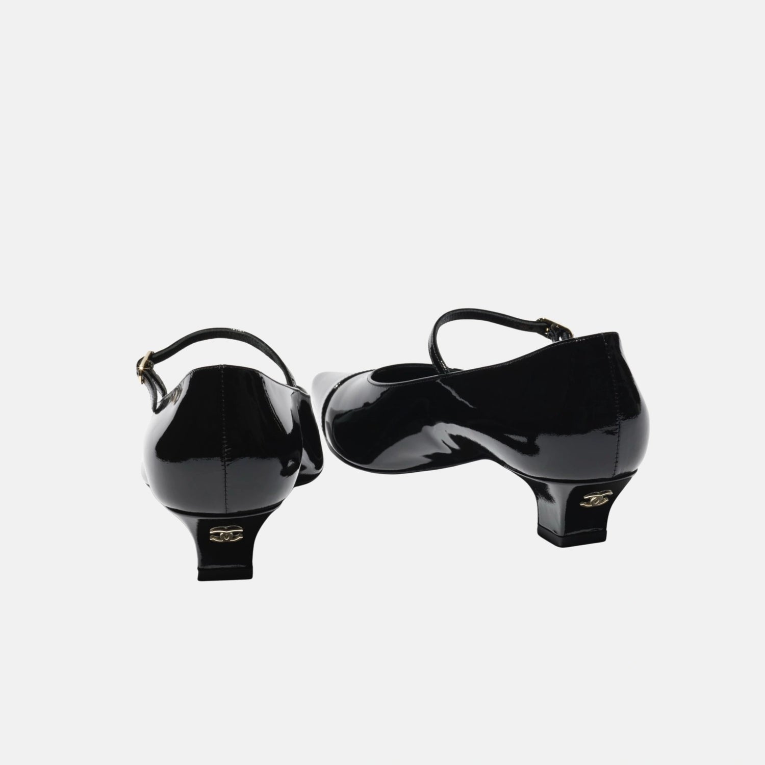 Chanel Mary Janes in Patent Calfskin, Black, Back
