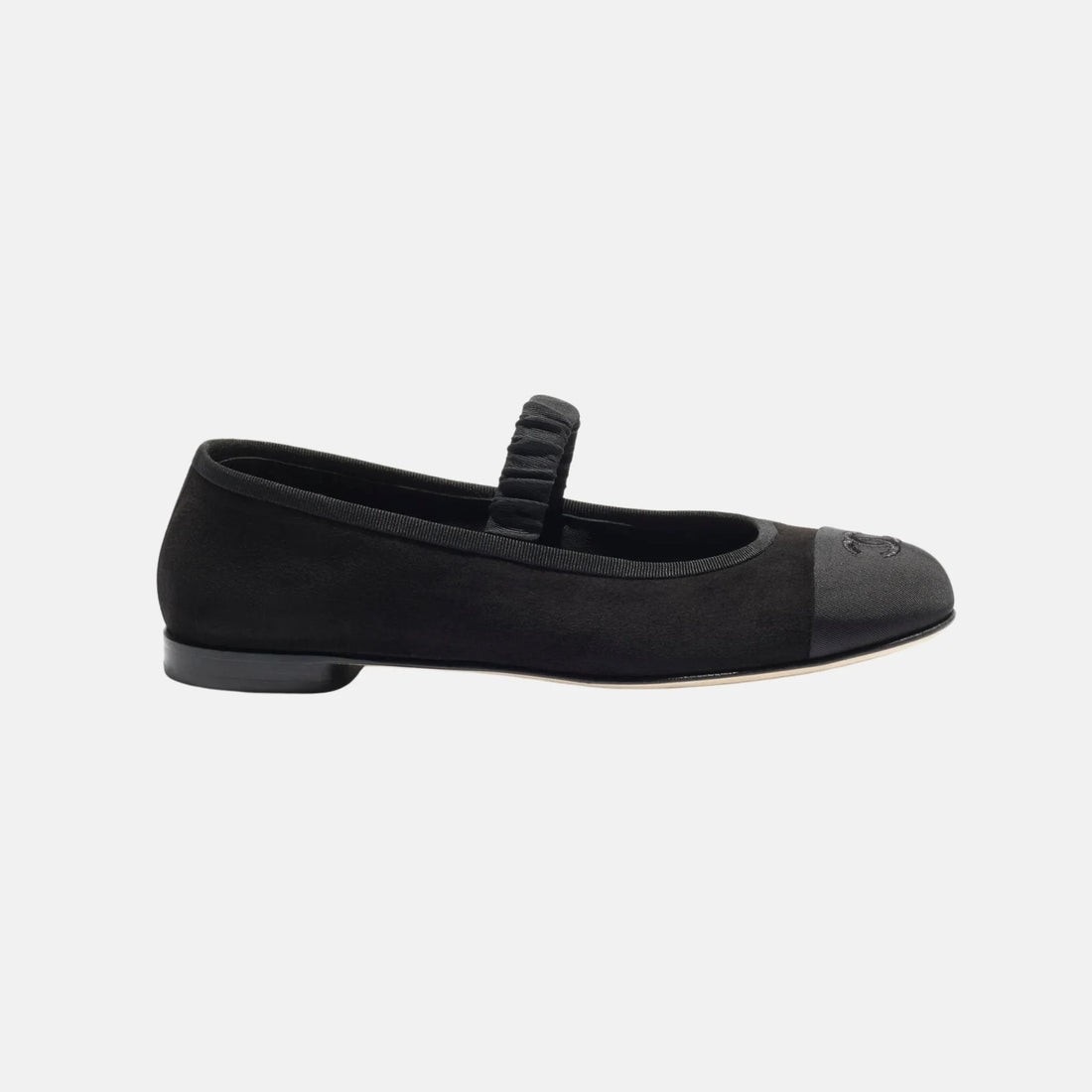 Chanel Mary Janes in Suede Kidskin and Grosgrain, Side