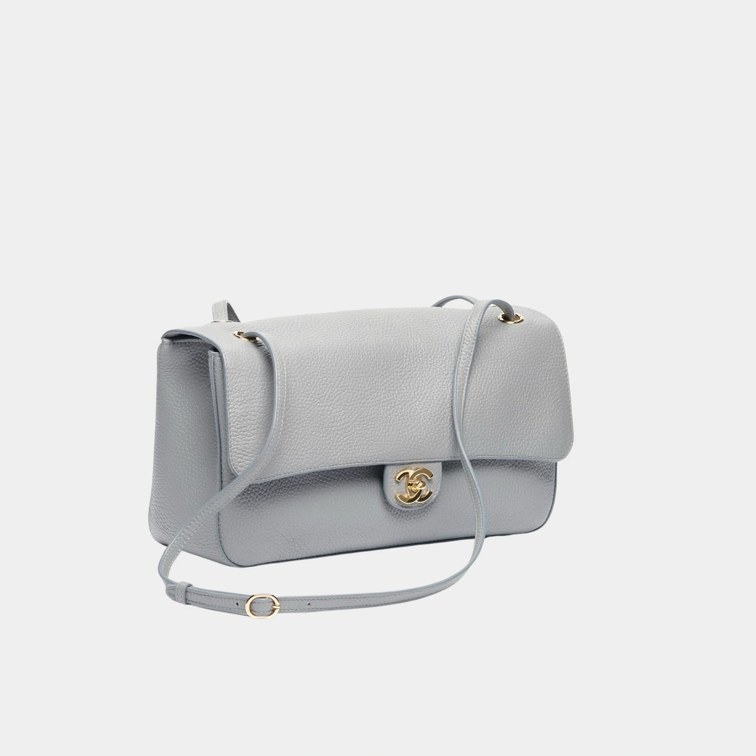 Maxi Flap Bag Grained Calfskin &amp; Gold-Tone Metal