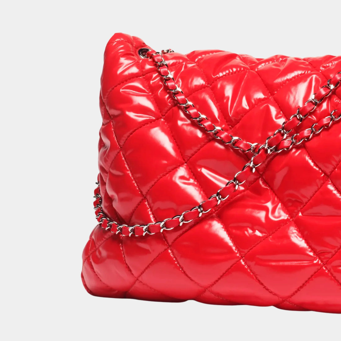 Chanel Maxi Flap Bag Nylon & Silver-Tone Metal Black 