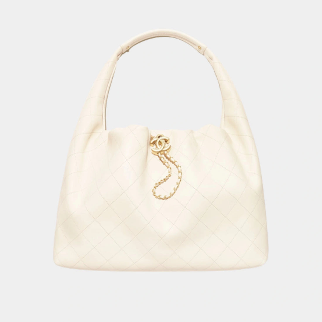 Maxi Hobo Bag Calfskin White 