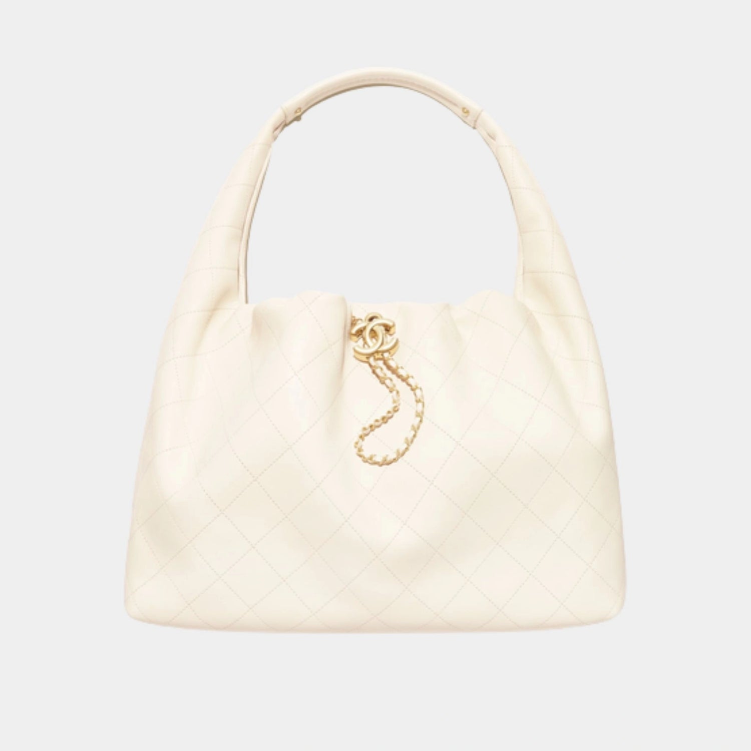 Maxi Hobo Bag Calfskin White 