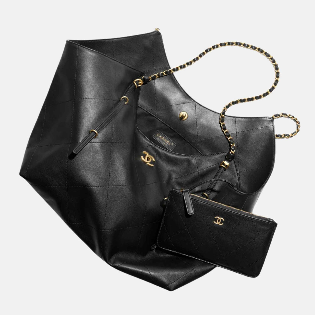 Chanel Maxi Shopping Bag In Calfskin, Inside