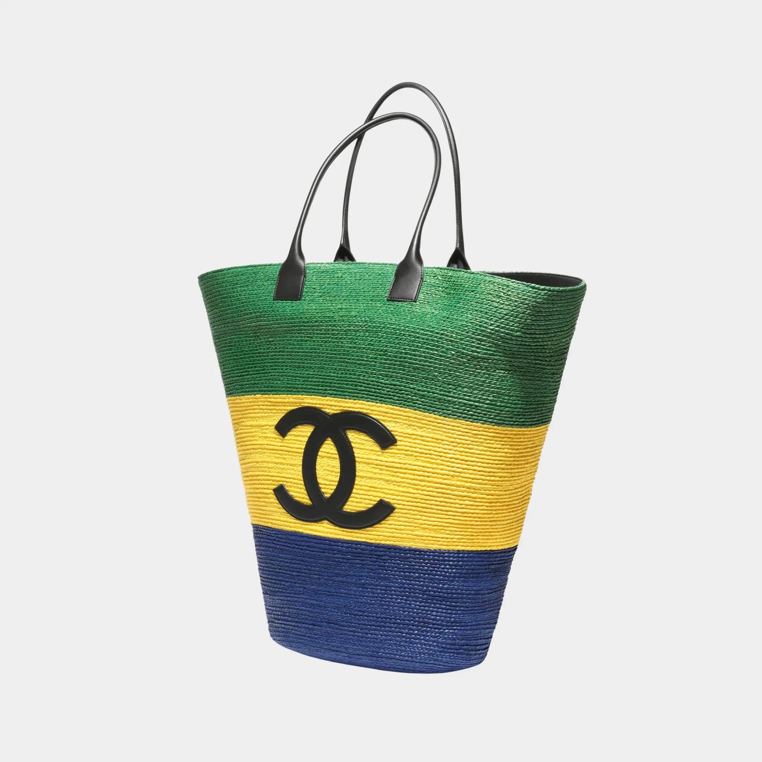 Maxi Tote Bag Braided Raffia &amp; Calfskin