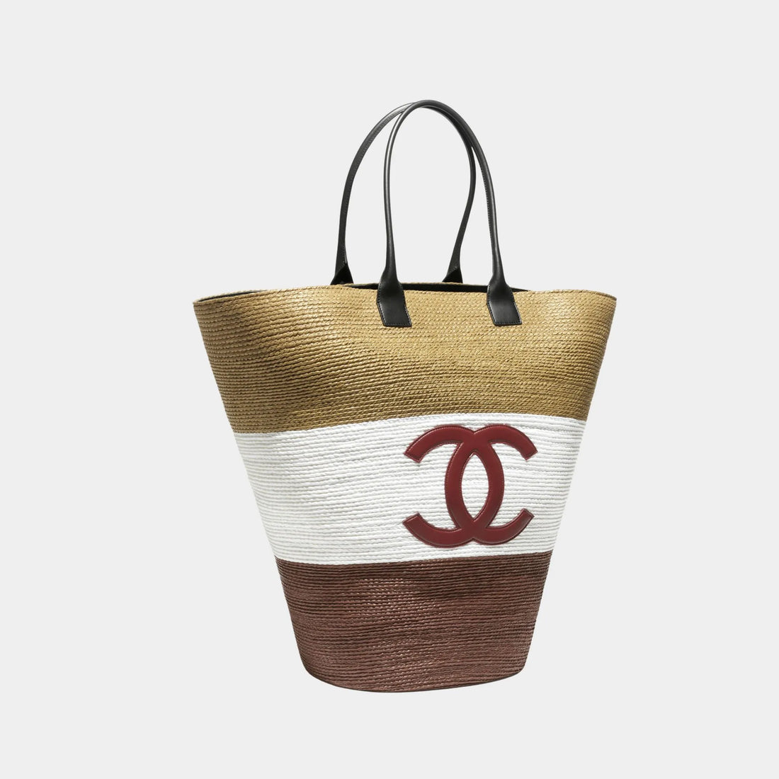 Maxi Tote Bag Braided Raffia &amp; Calfskin